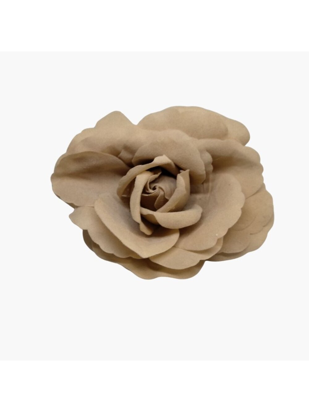 Tan Rose Brooch Corsage Boutonniere Lapel Pin Vintage Floral Boho 5 in Statement